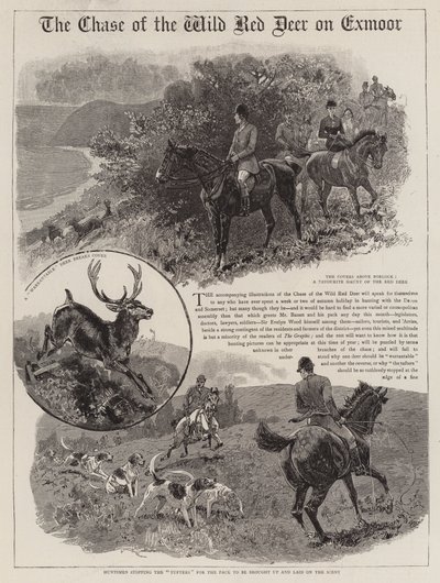 The Chase of the Wild Red Deer on Exmoor by John Charlton